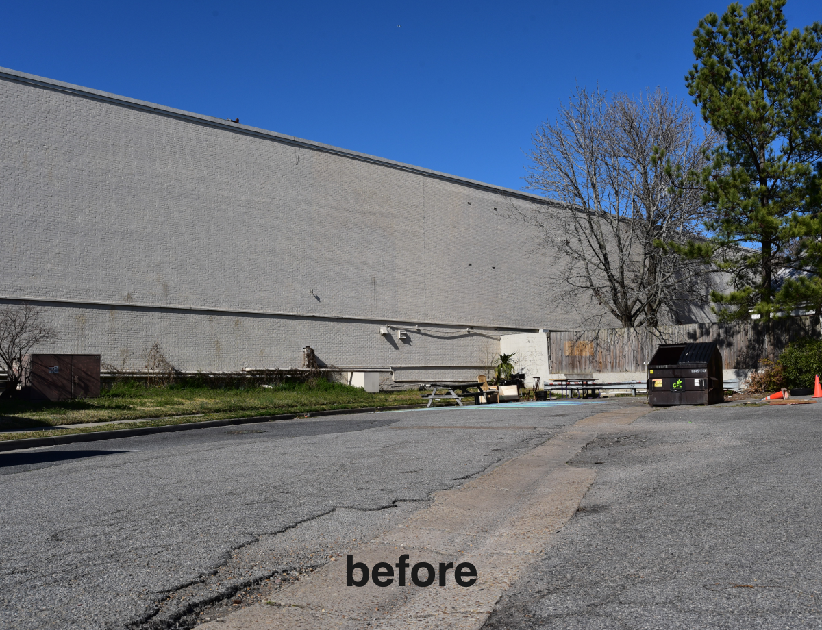 Back lot of South Beach Villas - BEFORE