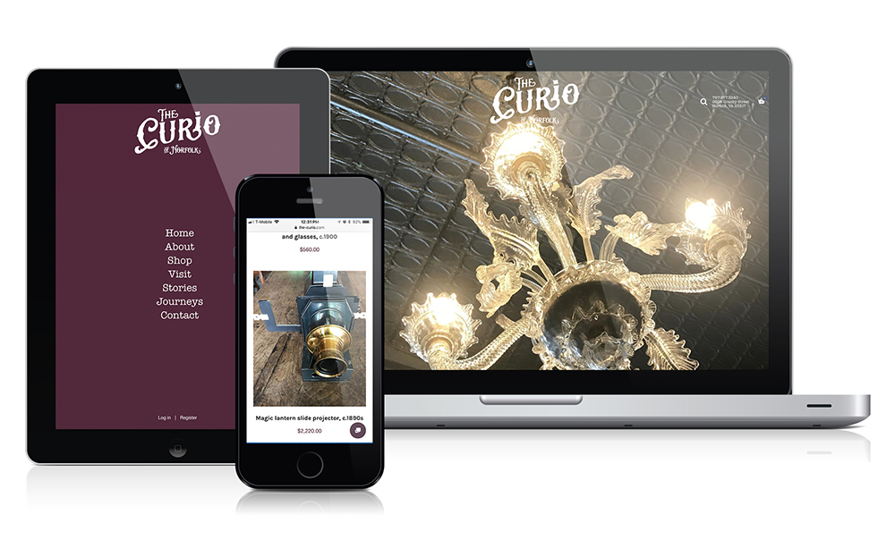 The Curio of Norfolk website design